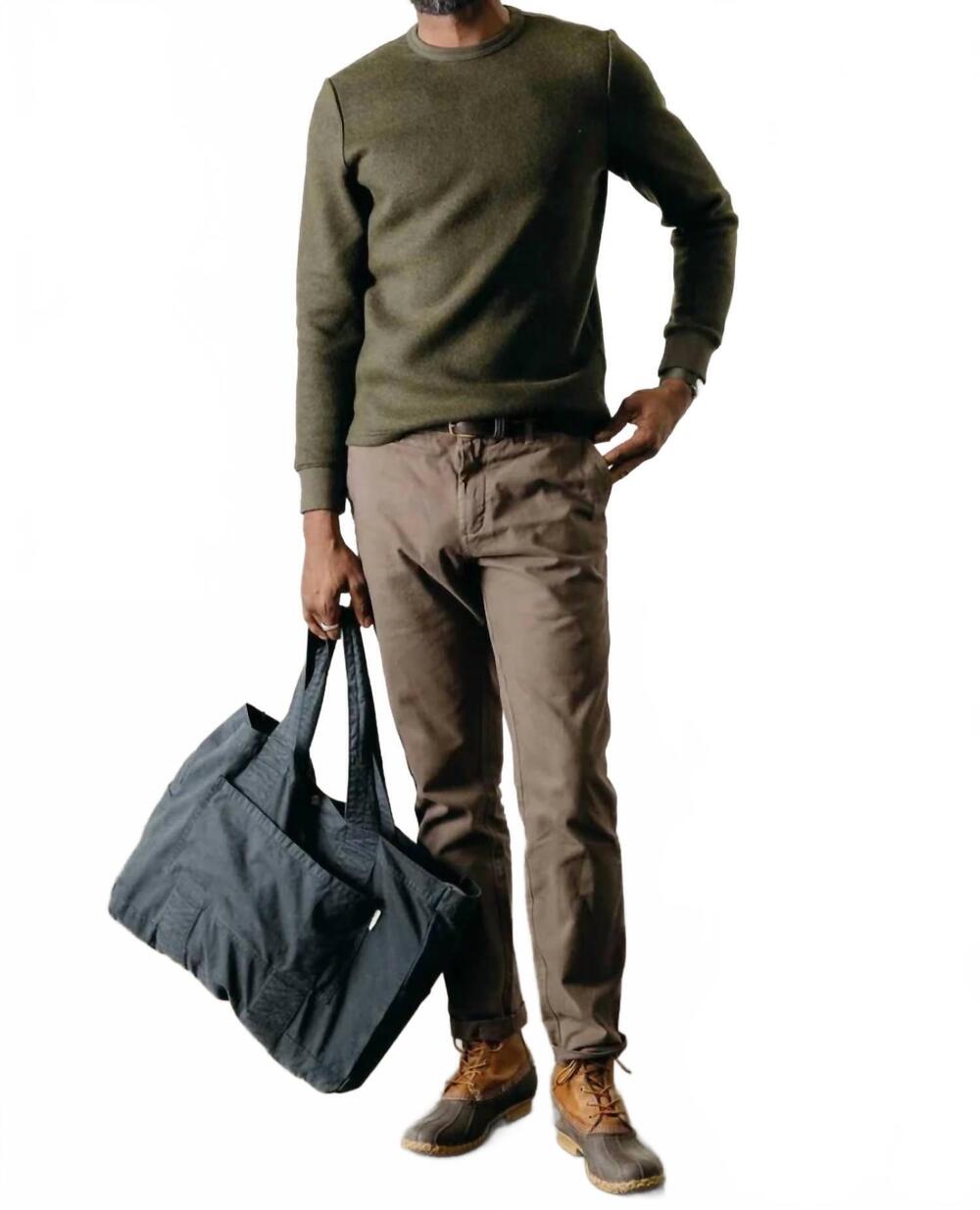 NEW TAYLOR STITCH evans crew sweater in forest birdseye wool